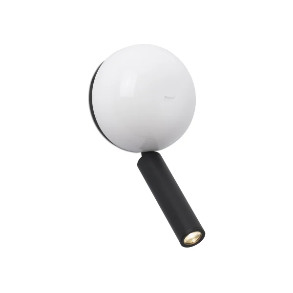 Faro Press - applique murale avec interrupteur - 10,4 x 6,5 x 21,3 cm - 3W LED inclus - blanc brillant et noir