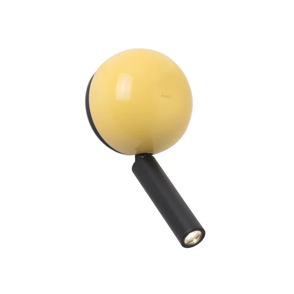 Faro Press - applique murale avec interrupteur - 10,4 x 6,5 x 21,3 cm - 3W LED inclus - jaune et noir brillant