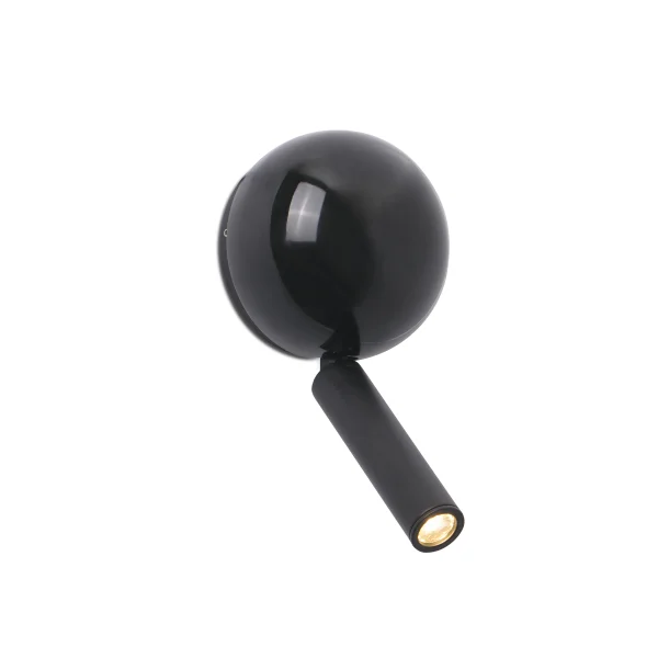 Faro Press - applique murale avec interrupteur - 10,4 x 6,5 x 21,3 cm - 3W LED inclus - noir brillant et noir