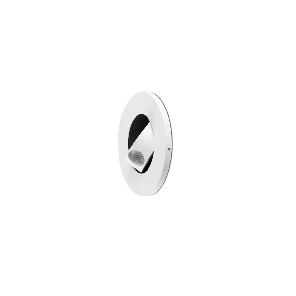 Faro Pukkie - applique encastrée - Ø150 x 47,8 mm , taille d'encastrement Ø 79 mm - 3W LED inclus - blanc