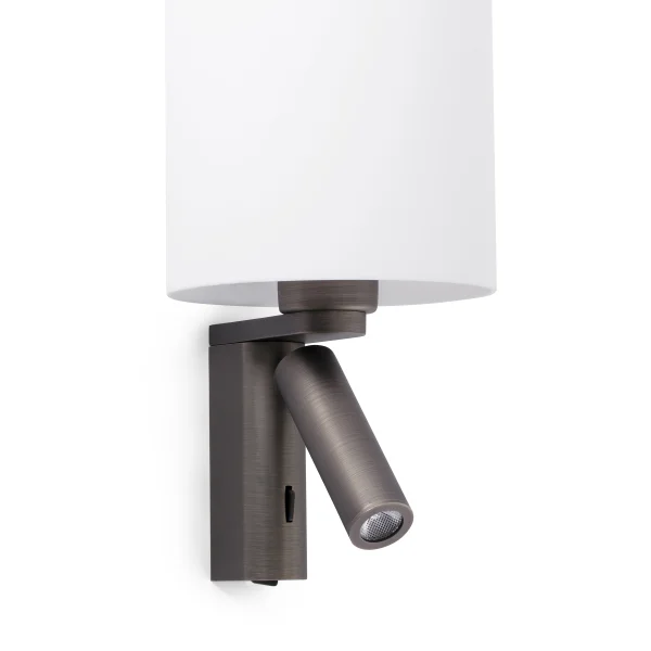 Faro Rob - applique murale avec interrupteur - 15 x 15,5 x 29,5 cm - 3W LED inclus - bronze