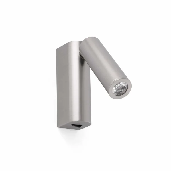 Faro Rob - applique murale avec interrupteur - 3,5 x 15,5 x 11 cm - 3W LED inclus - nickel satiné