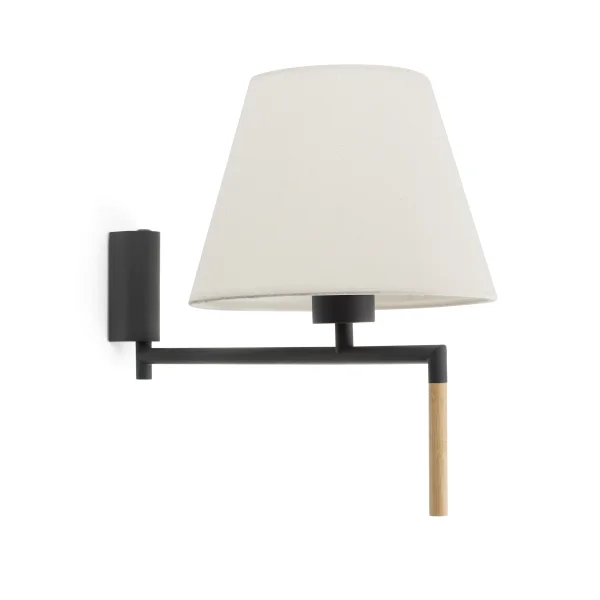 Faro Ron - applique murale avec interrupteur - 22 x 37,5 x 21 cm - gris foncé et beige