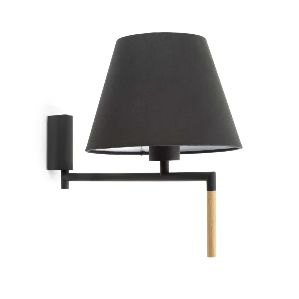 Faro Ron - applique murale avec interrupteur - 22 x 37,5 x 21 cm - gris foncé et noir
