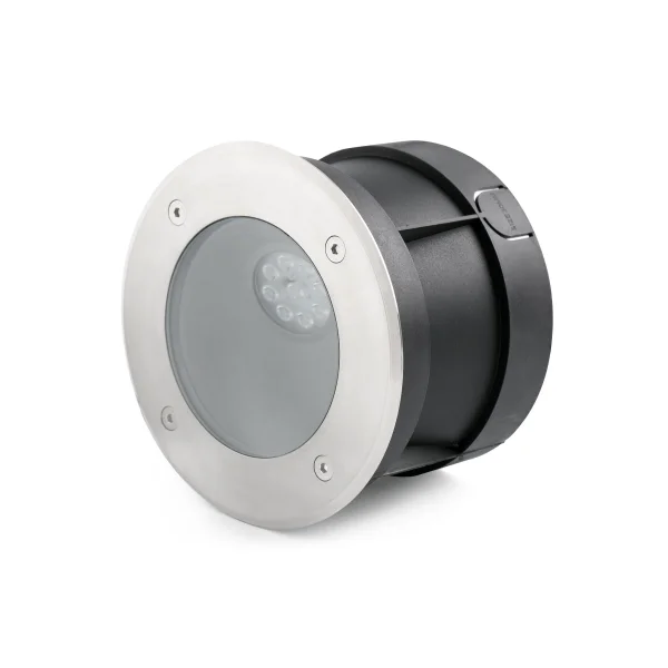 Faro Salt Asimetric - spot rond pour l'extérieur - Ø 180 mm, Ø 170 mm à encastrer - 9W LED inclus - IP67 - acier inoxydable satiné