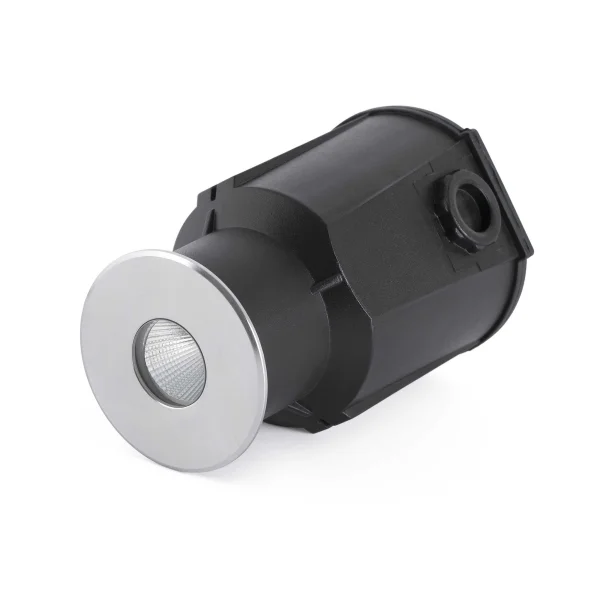 Faro Salt Asimetric - spot rond pour l'extérieur - Ø 90 mm, Ø 90 mm à encastrer - 7W LED inclus - IP67 - inox satiné