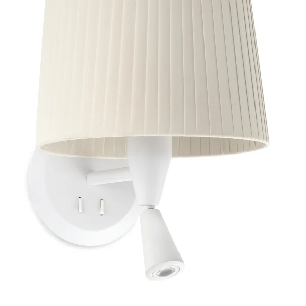 Faro Samba - applique murale avec interrupteur - 21,5 x 19 x 17,3 cm - 3W LED inclus - blanc et beige