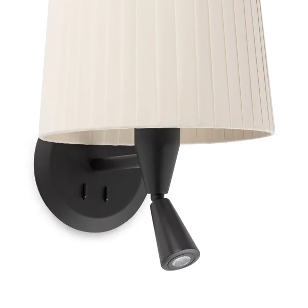 Faro Samba - applique murale avec interrupteur - 21,5 x 19 x 17,3 cm - 3W LED inclus - noir et beige