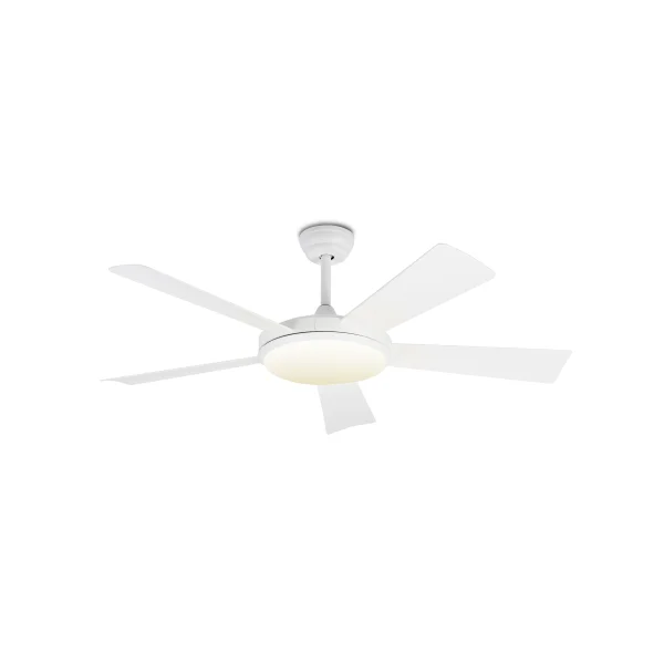 Faro Saona - ventilateur de plafond avec lumière, télécommande et minuterie - Ø 132 cm - 24W LED dimmable inclus - blanc mat