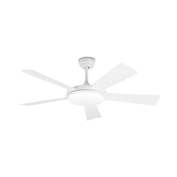 Faro Saona - ventilateur de plafond avec lumière, télécommande et minuterie - ventilateur intelligent - Ø 132 cm - 24W LED dimmable inclus - blanc mat