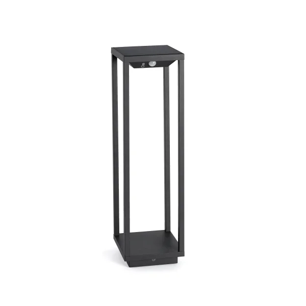 Faro Saura - poteau de jardin solaire avec détecteur de mouvement - 14 x 11,5 x 50 cm - 2W LED inclus - IP54 - gris foncé