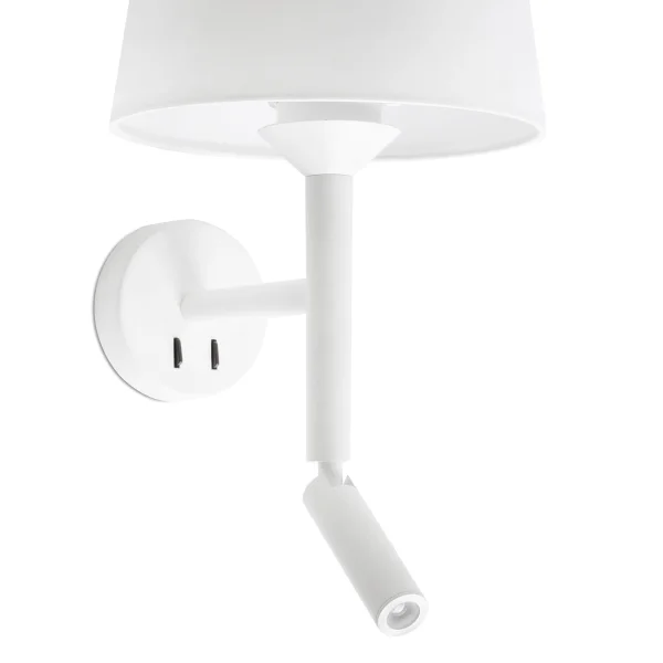 Faro Savoy - applique murale avec interrupteur - 23 x 26,5 x 49,9 cm - 3W LED inclus - blanc mat