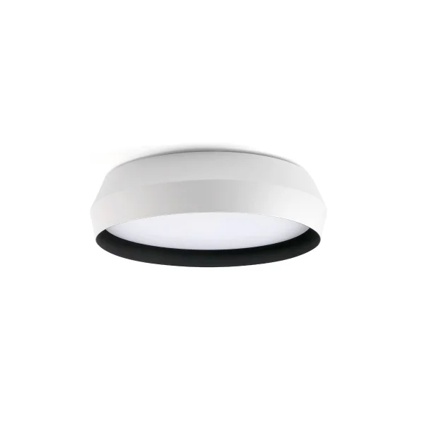 Faro Shoku - plafonnier - Ø 35 x 9,3 cm - 24W LED dimmable inclus - blanc avec noir