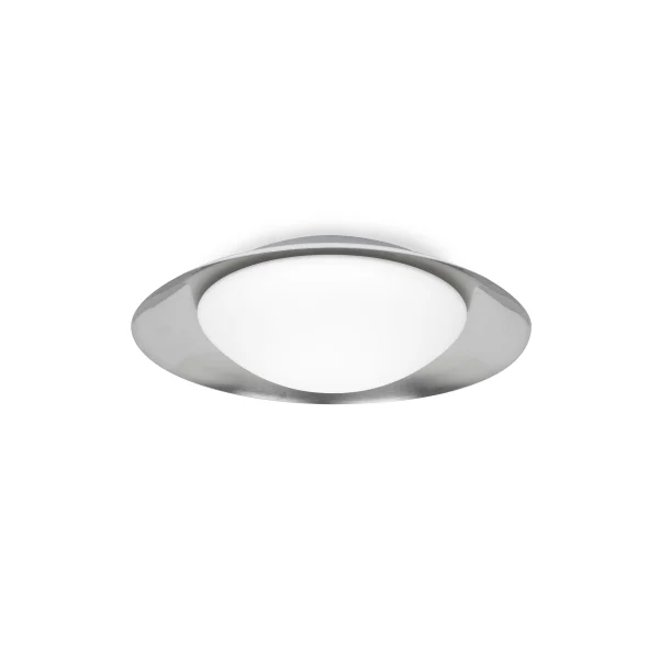 Faro Side - applique murale/plafonnier - Ø 39 x 11 cm - 15W LED inclus - blanc et nickel