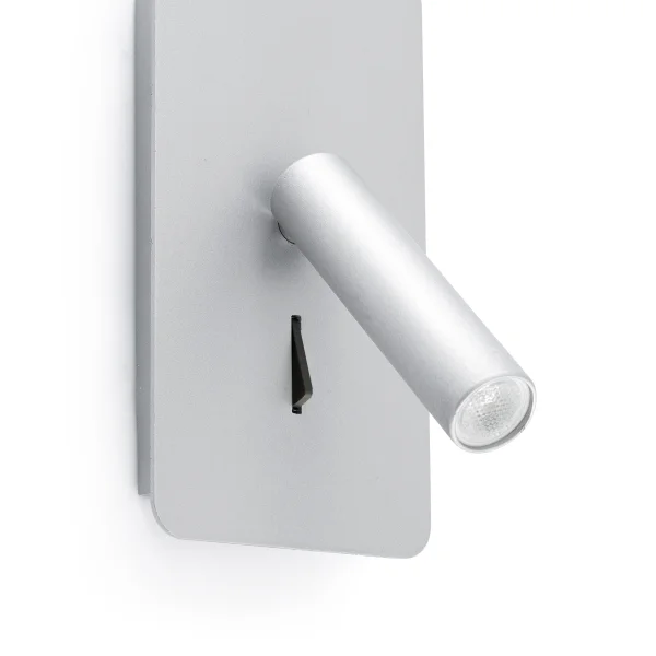 Faro Suau - applique murale avec interrupteur - 9,5 x 14 x 17 cm - 3W LED inclus - argenté