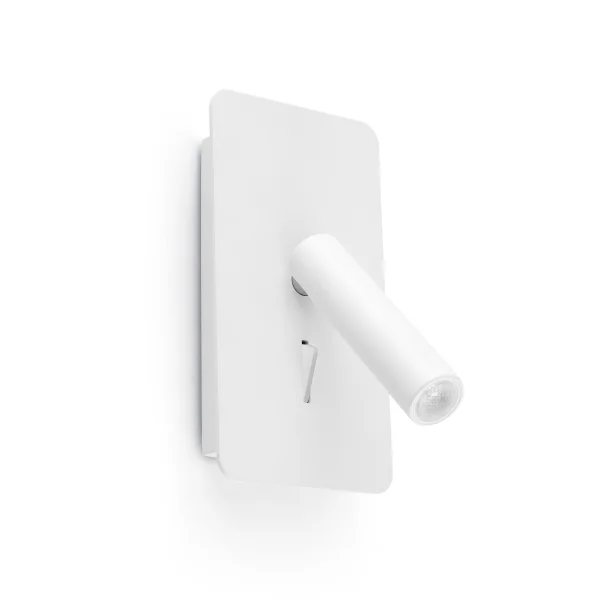 Faro Suau - applique murale avec interrupteur - 9,5 x 14 x 17 cm - 3W LED inclus - blanc mat