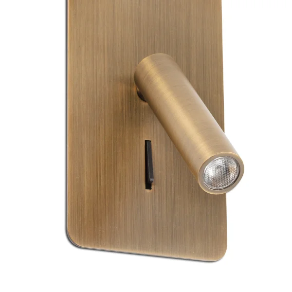 Faro Suau - applique murale avec interrupteur - 9,5 x 17 cm - 3W LED inclus - bronze