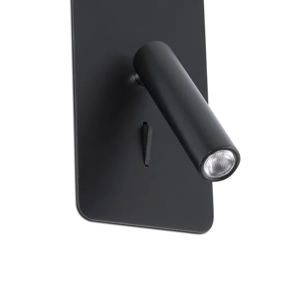 Faro Suau - applique murale avec interrupteur - 9,5 x 17 cm - 3W LED inclus - noir mat