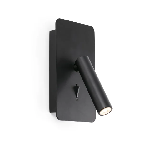 Faro Suau - applique murale avec interrupteur et port USB - 9,5 x 14 x 17 cm - 3W LED inclus - noir mat