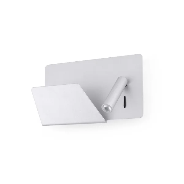 Faro Suau Left - applique murale avec interrupteur et port USB - 28 x 12 x 15,5 cm - 3W LED inclus - argenté