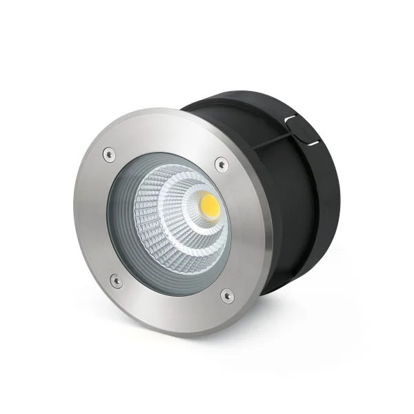 Faro Suria-12 - spot rond pour l'extérieur - Ø 180 mm, Ø 165 mm à encastrer - 12W LED inclus - IP67 - acier inoxydable satiné - 24 degrés