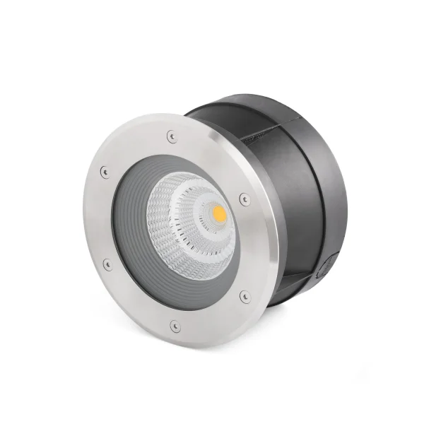 Faro Suria-24 - spot rond pour l'extérieur - Ø 220 mm, Ø 209 mm à encastrer - 24W LED inclus - IP67 - acier inoxydable satiné - 24 degrés