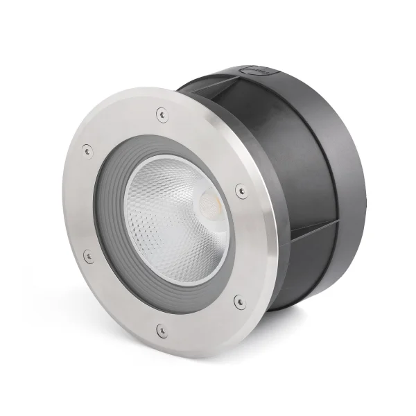 Faro Suria-24 - spot rond pour l'extérieur - Ø 220 mm, Ø 209 mm à encastrer - 24W LED inclus - IP67 - acier inoxydable satiné - 60 degrés