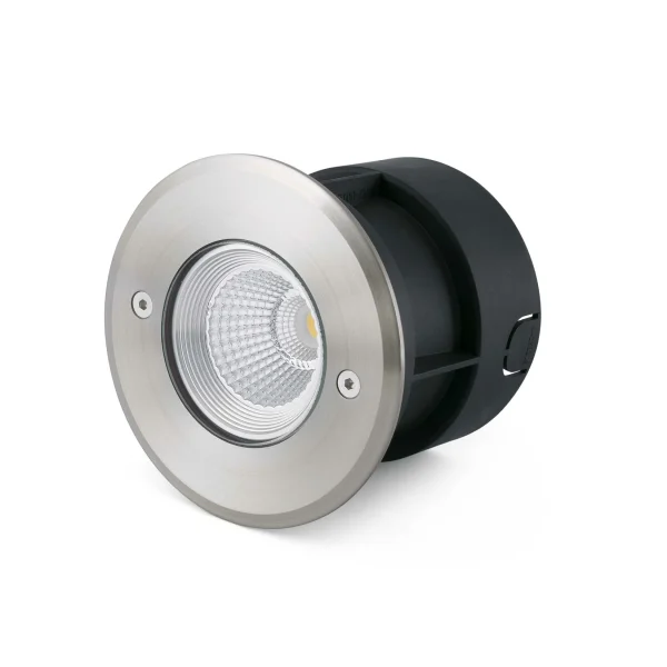 Faro Suria-3 - spot rond pour l'extérieur - Ø 120 mm, Ø 100 mm à encastrer - 3W LED inclus - IP67 - acier inoxydable satiné - 24 degrés