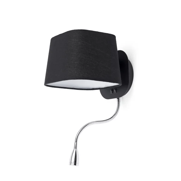 Faro Sweet - applique murale avec interrupteur - 20 x 24,5 x 45 cm - 1W LED inclus - noir mat