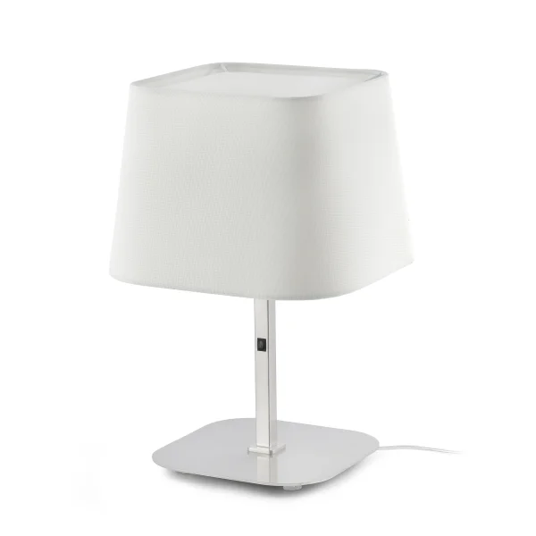 Faro Sweet - lampe à poser - 30 x 30 x 40 cm - nickel et blanc