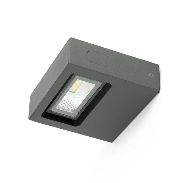 Faro Taima - applique murale - 12 x 11,1 x 3,7 cm - 6W LED inclus - IP54 - gris foncé