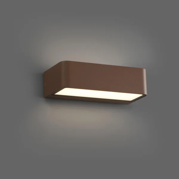 Faro Takua - applique murale - 20 x 10,3 x 5,5 cm - 10W LED inclus - IP65 - brun