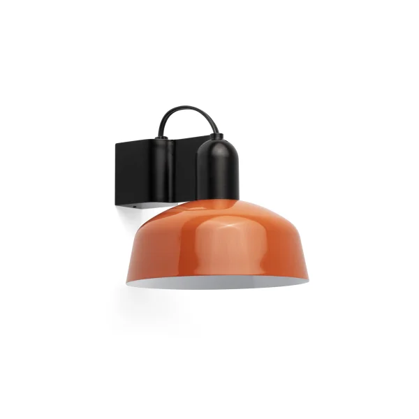 Faro Tatawin - applique - Ø 18,4 x 15,5 cm - noir satiné et orange rougeâtre brillant