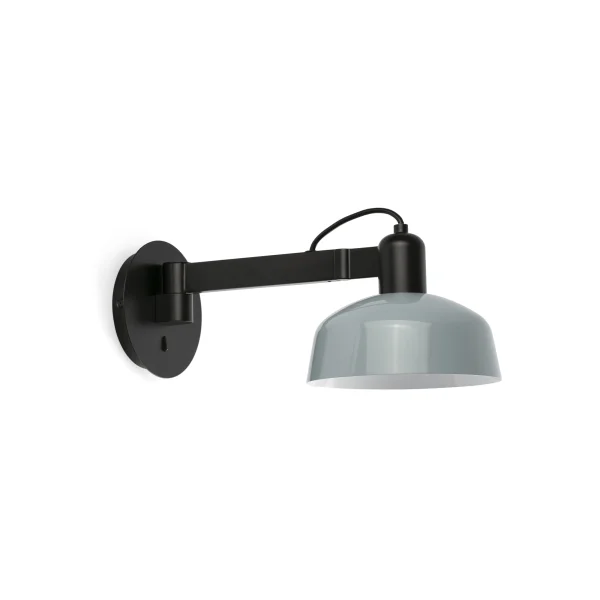 Faro Tatawin - applique - Ø 18,4 x 38 x 15 cm - noir satiné et bleu grisâtre brillant