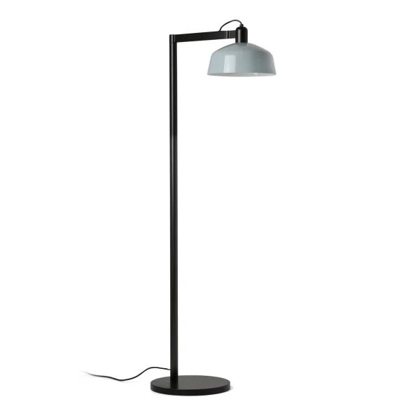 Faro Tatawin - lampadaire - 30 x 47,7 x 148 cm - noir satiné et bleu grisâtre brillant