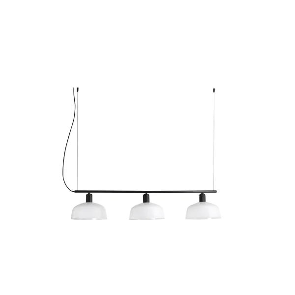 Faro Tatawin - lampe suspendue 3L - 16,6 x 100 x 210 cm - noir/verre laiteux