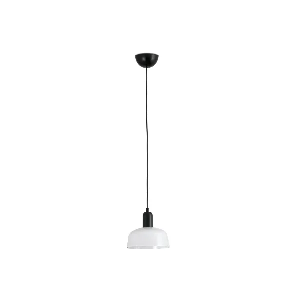 Faro Tatawin - lampe suspendue - Ø 18,4 x 108,1 cm - noir/verre laiteux