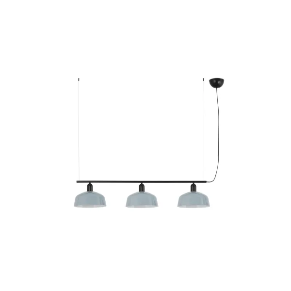 Faro Tatawin M - suspension - 100 x 25 x 210 cm - noir satiné et bleu grisâtre brillant