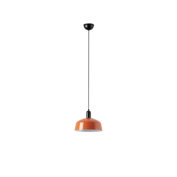 Faro Tatawin M - suspension - Ø 25 x 211,5 cm - noir satiné et orange rougeâtre brillant