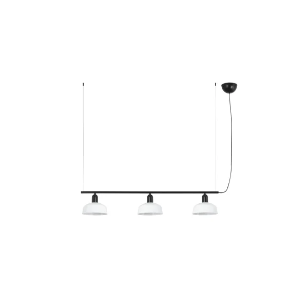 Faro Tatawin S - suspension - 100 x 18,4 x 210 cm - noir satiné et blanc brillant