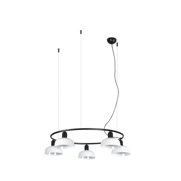 Faro Tatawin S - suspension - Ø 90 x 100 x 210 cm - noir satiné et blanc brillant