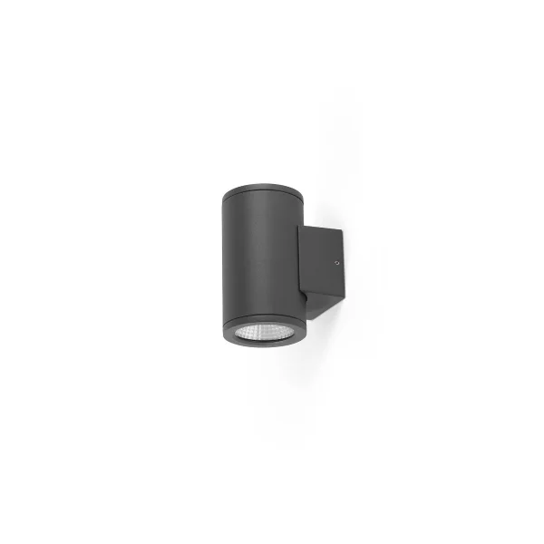 Faro Tond 2L - applique murale extérieure - Ø 8 x 10,6 x 13 cm - 2x 6W LED inclus 3000K - IP54 - gris foncé