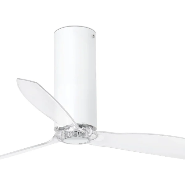 Faro Tube - ventilateur de plafond avec télécommande - Ø 128 cm - blanc et transparent