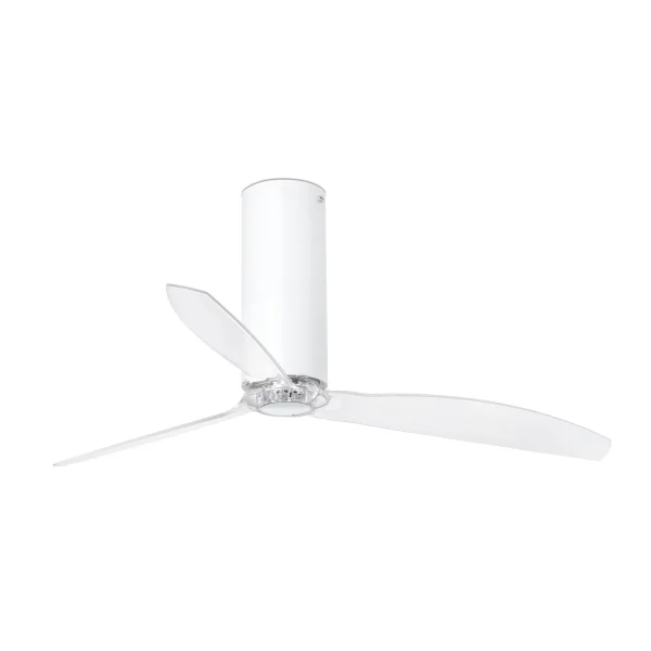 Faro Tube - ventilateur de plafond avec télécommande - Ø 128 cm - blanc mat et transparent