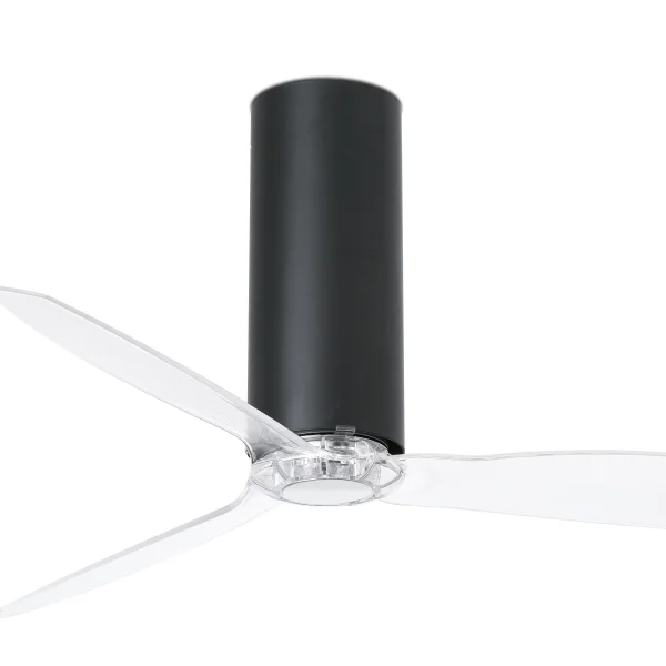 Faro Tube - ventilateur de plafond avec télécommande - Ø 128 cm - noir mat et transparent
