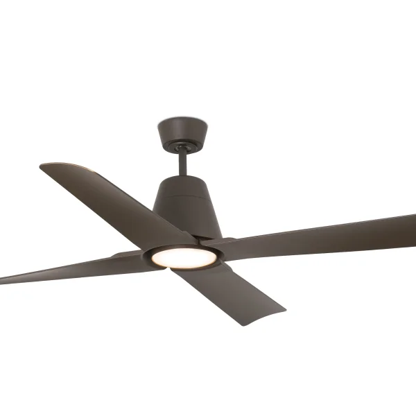 Faro Typhoon - ventilateur de plafond avec lumière et télécommande - Ø 130 cm - 16W LED inclus - IP44 - marron