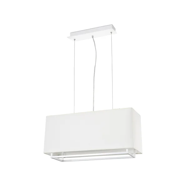 Faro Vesper - lampe suspendue - 60 x 20 x 28 cm - beige et blanc