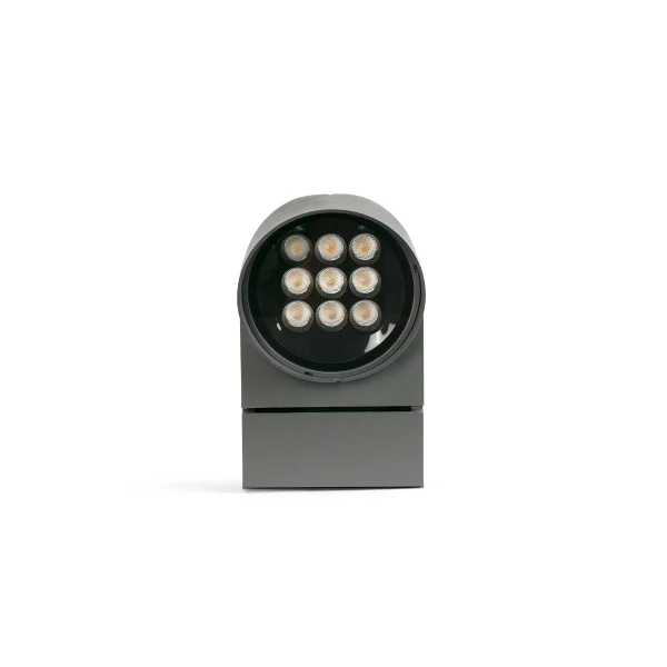 Faro Wall - applique murale extérieure - Ø 13 x 4,4 x 21 cm - 21W LED inclus - IP65 - gris foncé