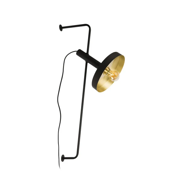 Faro Whizz - applique murale - 25 x 43 x 84 cm - noir et or satiné