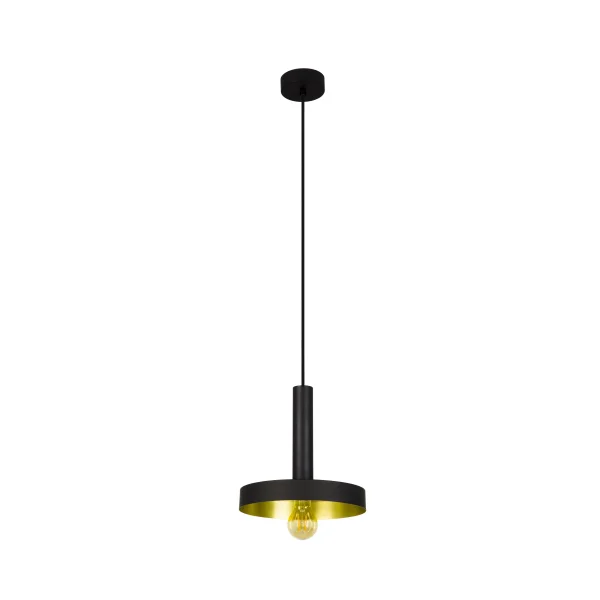 Faro Whizz - lampe suspendue - Ø 25 x 26 cm - noir et or satiné